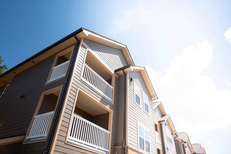 Low angle shot of apartment building