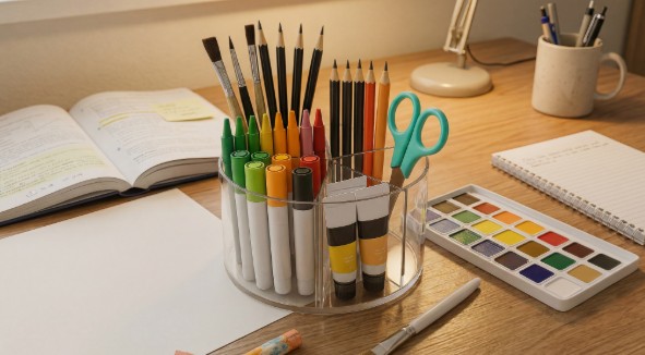 How A 360° Rotating Acrylic Pen Holder Organizes Your Desk?